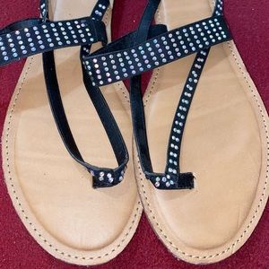 Black studded sandals